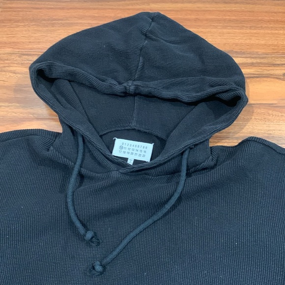 Maison Margiela Paris Black Waffle Knit Atelier Hoodie - MENS SIZE 50 - Picture 3 of 16